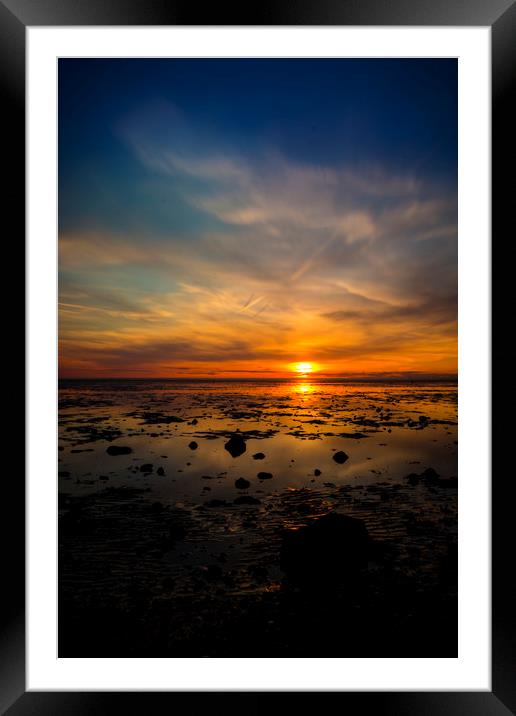 "Solitude Unveiled: A Captivating Norfolk Sunset" Framed Mounted Print by Mel RJ Smith