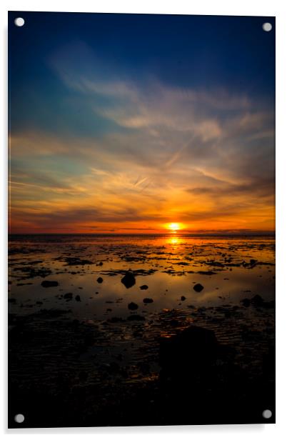 "Solitude Unveiled: A Captivating Norfolk Sunset" Acrylic by Mel RJ Smith