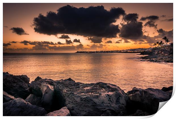 Stormy Sunset Playa Blanca Print by Naylor's Photography