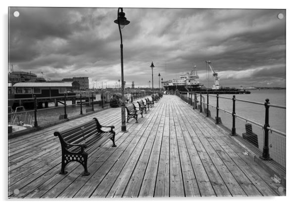 Old Harwich Pier  Acrylic by Mark Harrop