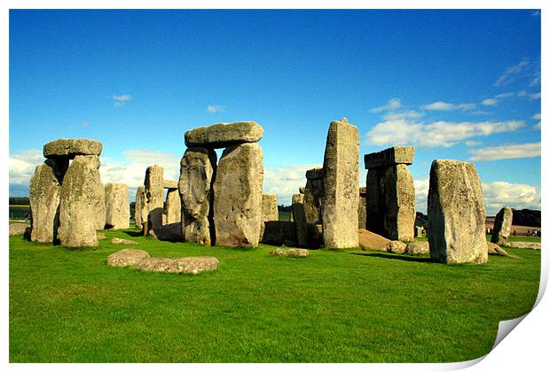 a summers day at stonehenge Print by Doug McRae