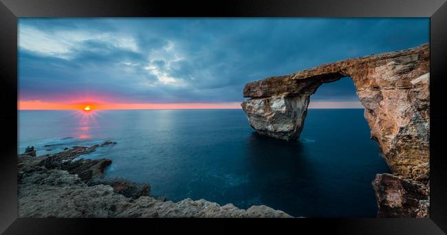 Azure Window Sunset Malta Framed Print by Ed Alexander
