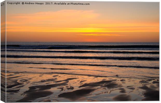 Majestic Sunrise Over Embleton Beach Canvas Print by Andrew Heaps