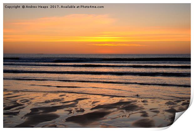 Majestic Sunrise Over Embleton Beach Print by Andrew Heaps