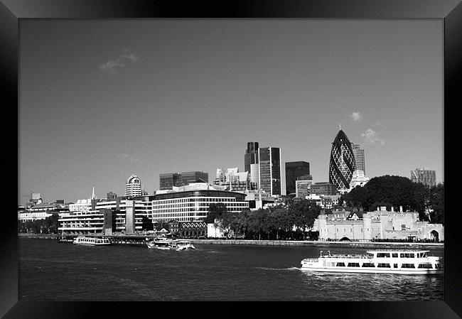 City of London Skyline in Black and white Framed Print by Chris Day