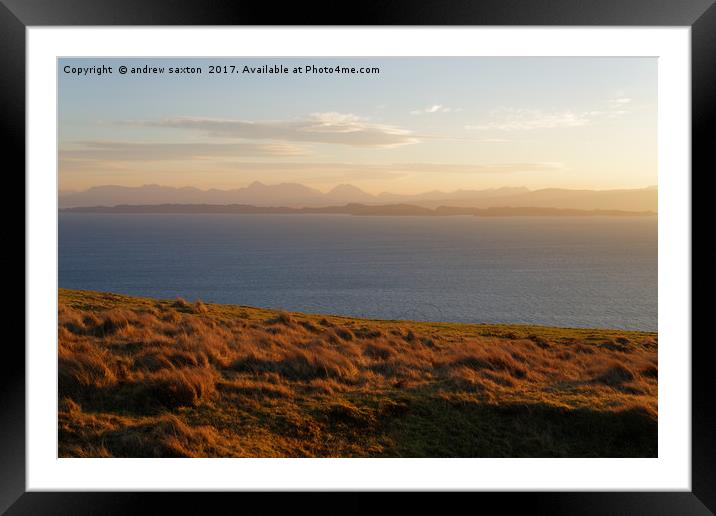 PALE SUNRISE Framed Mounted Print by andrew saxton