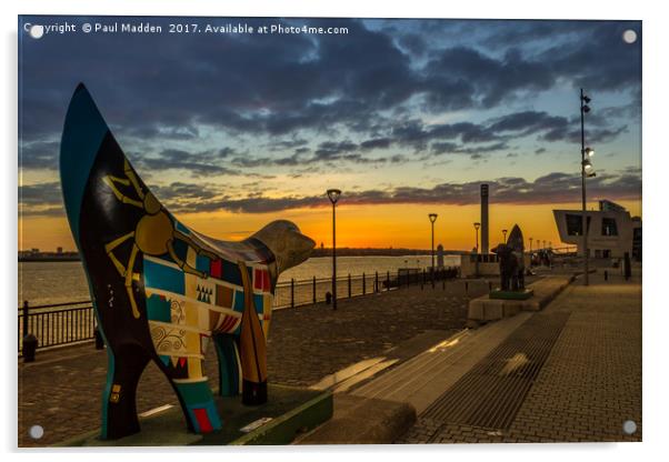 A Scouse Stand-Off At Dusk Acrylic by Paul Madden