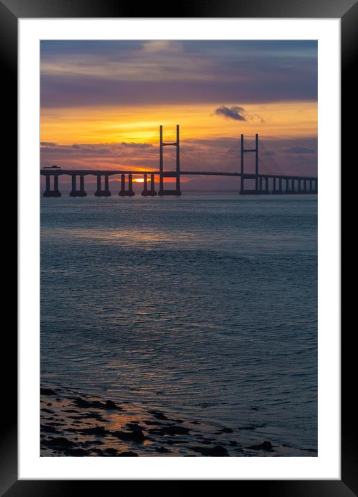 severn sunset Framed Mounted Print by kevin murch