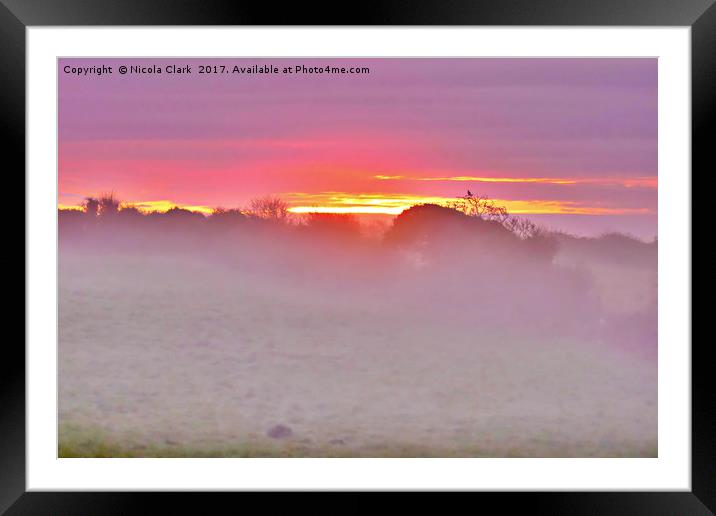 Sunrise Through The Mist Framed Mounted Print by Nicola Clark