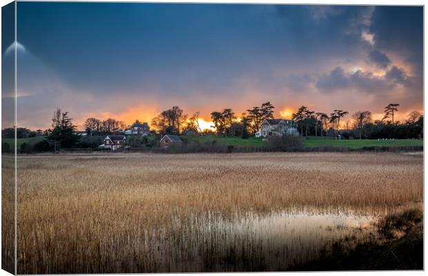 Yarmouth Salt Marsh Sunset Canvas Print by Wight Landscapes
