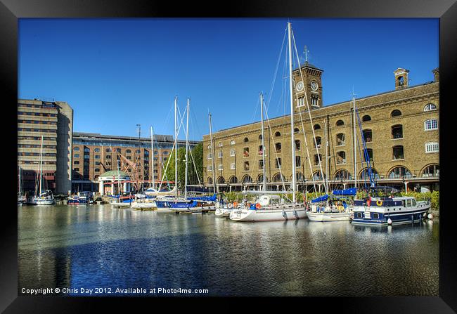 St Katherines Dock London Framed Print by Chris Day