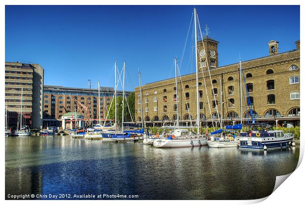 St Katherines Dock London Print by Chris Day