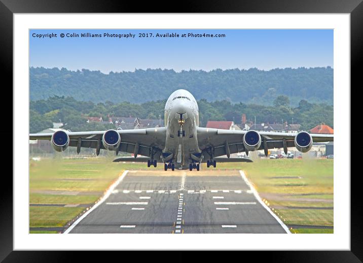 Airbus A380 Take off at Farnborough - 2 Framed Mounted Print by Colin Williams Photography