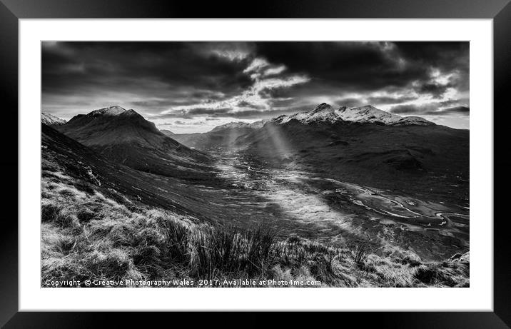 Cuillins Sunburst on the Isle of Skye Framed Mounted Print by Creative Photography Wales