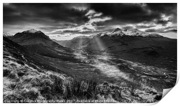 Cuillins Sunburst on the Isle of Skye Print by Creative Photography Wales