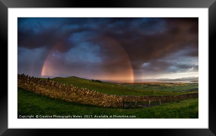 Rainbow above Harlech Framed Mounted Print by Creative Photography Wales