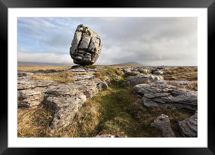 The Balancing Erratic Framed Mounted Print by Steve Glover