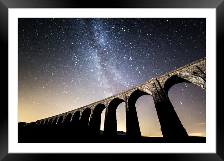 Milky Way over Ribblehead Viaduct Framed Mounted Print by Pete Collins