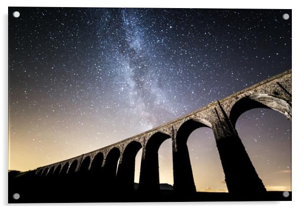 Milky Way over Ribblehead Viaduct Acrylic by Pete Collins