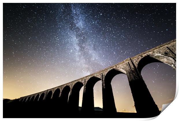 Milky Way over Ribblehead Viaduct Print by Pete Collins