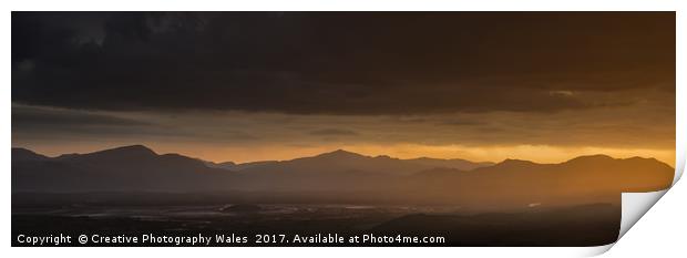 Snowdon Panorama from the Mawddach Estuary Print by Creative Photography Wales