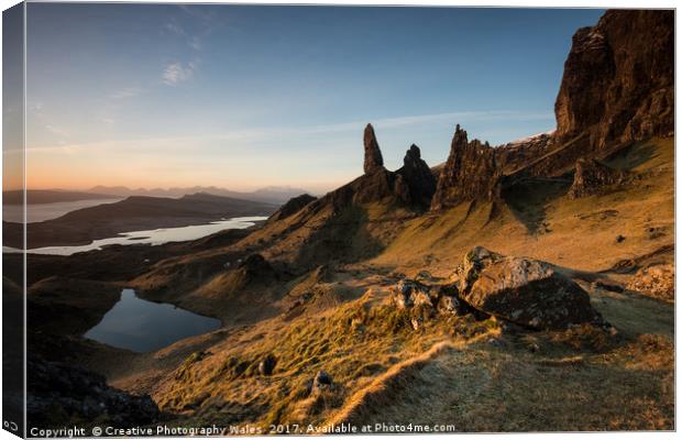 The Old Man of Storr at Dawn Canvas Print by Creative Photography Wales