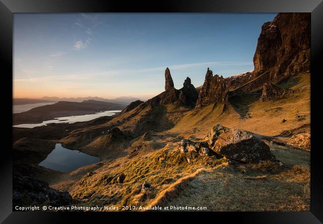 The Old Man of Storr at Dawn Framed Print by Creative Photography Wales