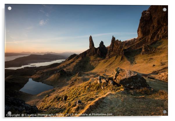 The Old Man of Storr at Dawn Acrylic by Creative Photography Wales