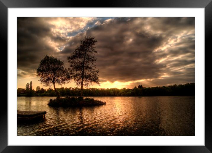 Lake sunset Framed Mounted Print by Gary Schulze