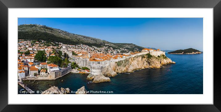 Dubrovnik old town panorama Framed Mounted Print by Jason Wells