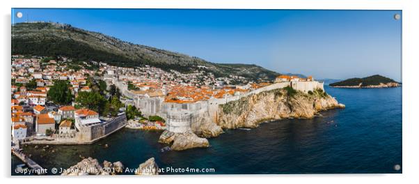Dubrovnik old town panorama Acrylic by Jason Wells