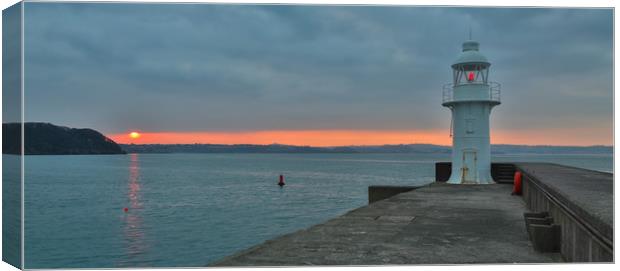 brixham breakwater lighthouse Canvas Print by kevin murch