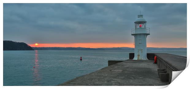 brixham breakwater lighthouse Print by kevin murch