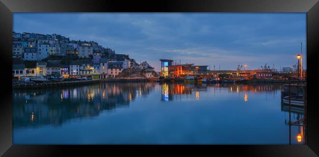 brixham harbour  and fish market Framed Print by kevin murch
