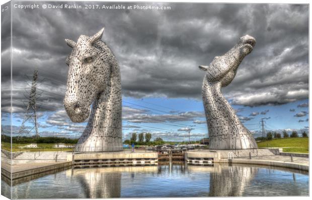  The Kelpies in the Helix Park in Falkirk,Scotland Canvas Print by Photogold Prints