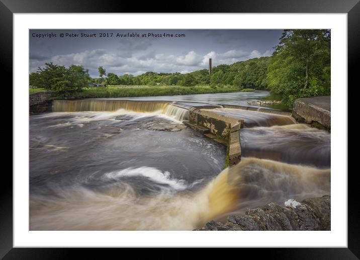 Storm hits the Ribble at Settle Framed Mounted Print by Peter Stuart