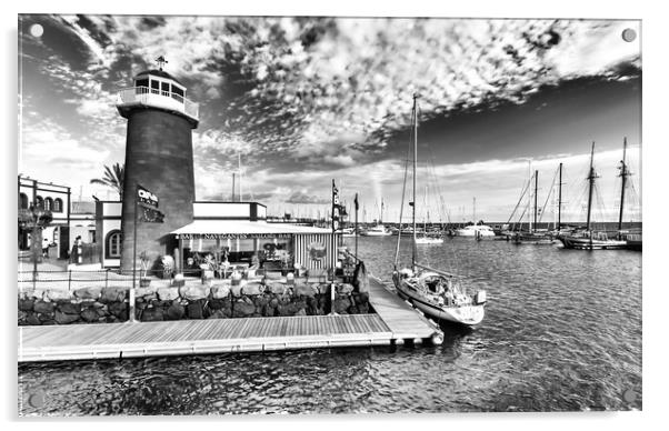Waterbus arriving at the Marina in B&W Acrylic by Naylor's Photography