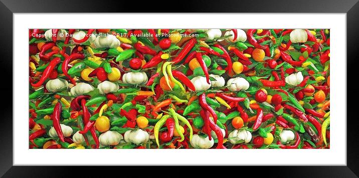 Chillies and Garlic Framed Mounted Print by David Mccandlish
