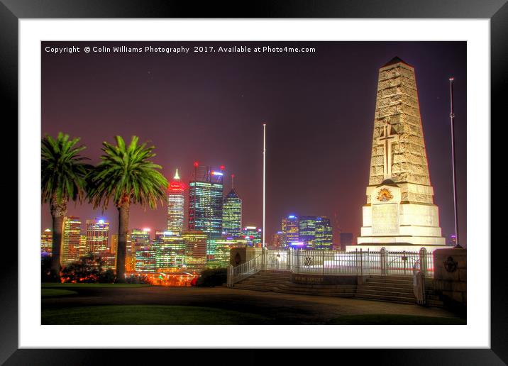 The City Of Perth WA At Night - 4 Framed Mounted Print by Colin Williams Photography