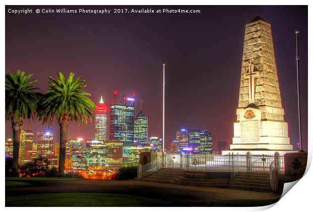 The City Of Perth WA At Night - 4 Print by Colin Williams Photography