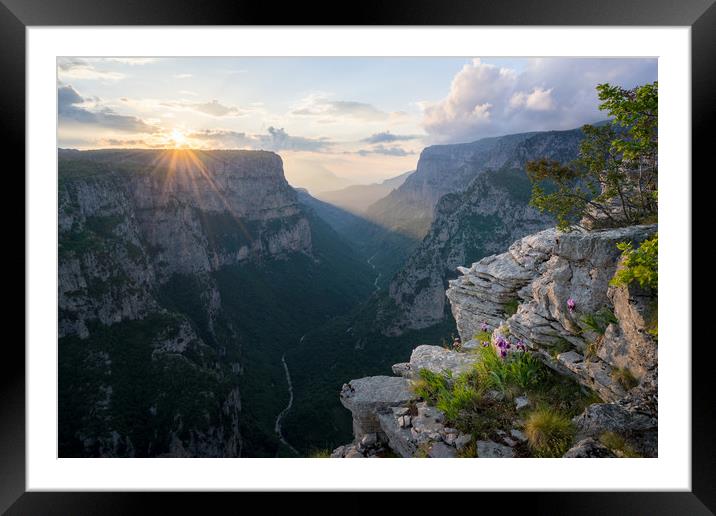 Vikos Gorge Sunset  Framed Mounted Print by James Grant
