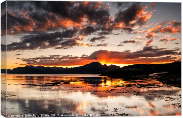 Sunset over the Cuillins Canvas Print by Richard Smith
