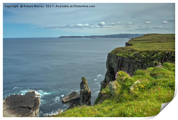 Handa Island Cliff View Print by Robert Murray