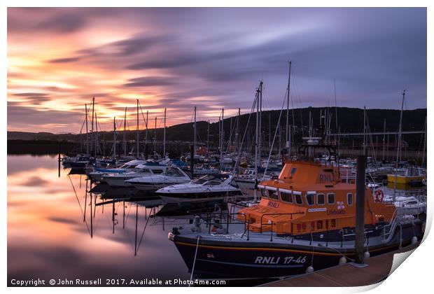 Inverness Marina Sunset Print by John Russell