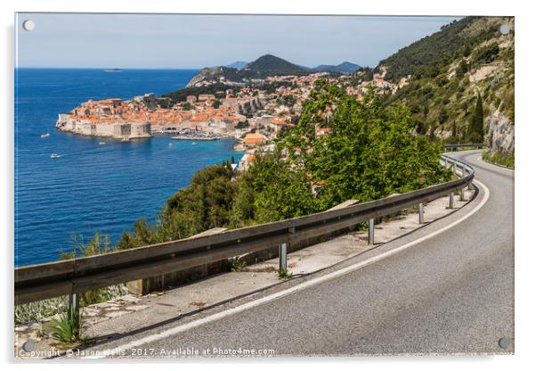 Meandering coastal road towards Dubrovnik Acrylic by Jason Wells