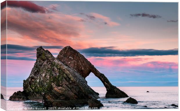 Bow Fiddle Rock Sunset Canvas Print by John Russell