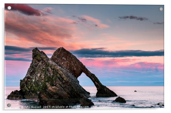 Bow Fiddle Rock Sunset Acrylic by John Russell