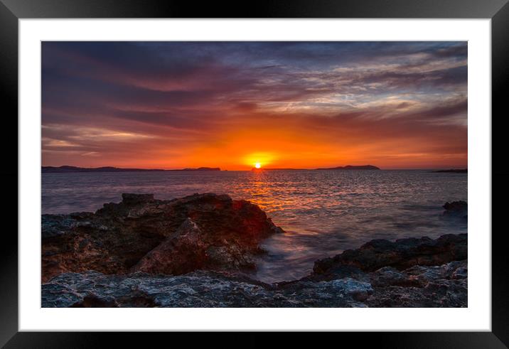 Ibiza Sunset Framed Mounted Print by Ed Alexander