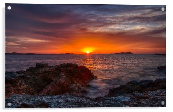 Ibiza Sunset Acrylic by Ed Alexander