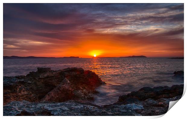 Ibiza Sunset Print by Ed Alexander